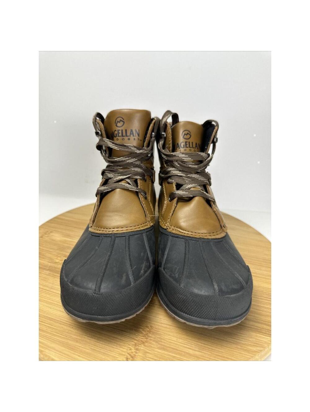 Magellan Boots Youth 4D Ankle Water Duck Booties 160933 Black Brown Faux Leather